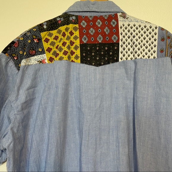 Chandri | Vintage Denim Patched Button Down Dress - Picture 6 of 8